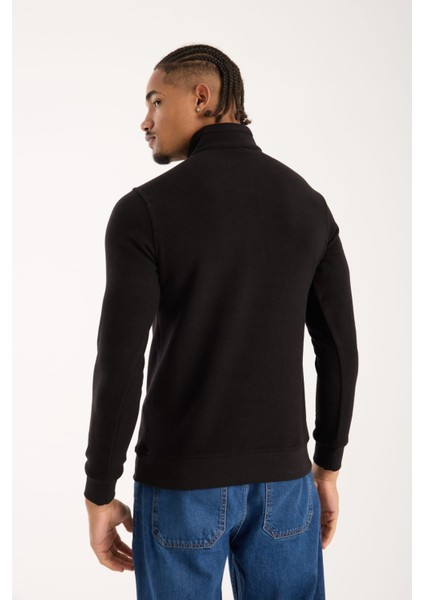 Fermuar Yaka Siyah Regular Fit indirimleri