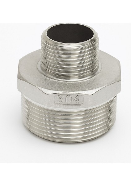 Orantılı Nipel Paslanmaz Çelik - Dişli Nipel 304 Kalite - Krom Çelik