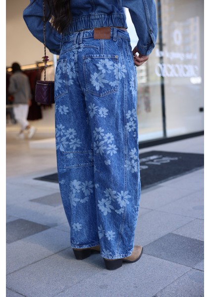 Çiçek Desenli Dikiş Detaylı Jean modelleri