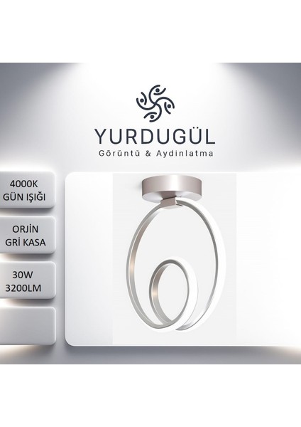 Gri Tekli Sarkıt LED Günışığı Ultra Ledli Salon Mutfak Oda Hol Ledli Avize