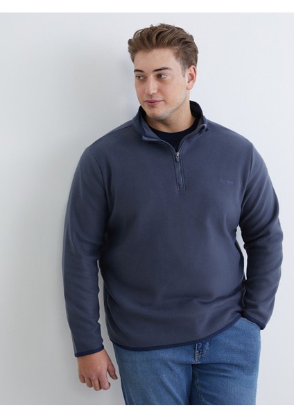 Yeni Sezon Dik Yaka Uzun Kollu Polar Erkek Pijama Üst