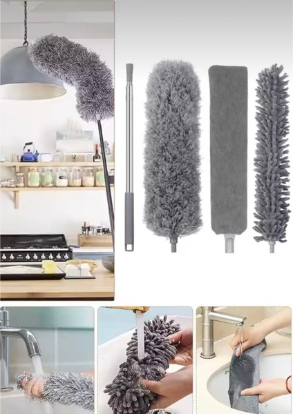 Temizlik Mop U З'lü Mikrofiber Manyetik Anti-Statik Bükülebilen Toz Alma fiyatları