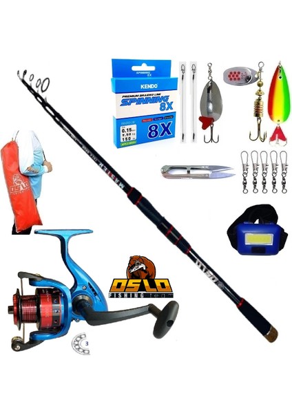 3000 240CM 7-35GR Oslo Master Tele Turna Spin Olta Takımı Seti