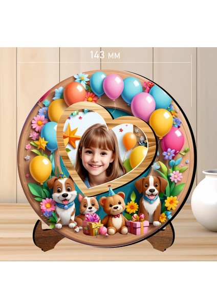 Mdf Malzemeden Çocuklar Için Uv Baskılı Kalpli Fotoğraf Çerçevesi 14X14 cm fiyatları