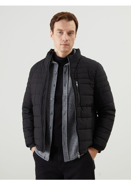 Yeni Sezon Standart Kalıp Dik Yaka Erkek Şişme Mont