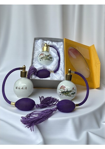 Parfüm Şişesi - Vintage Top Püskürtücülü Porselen Boş Parfüm Şişesi (Doldurulabilir) fırsatları