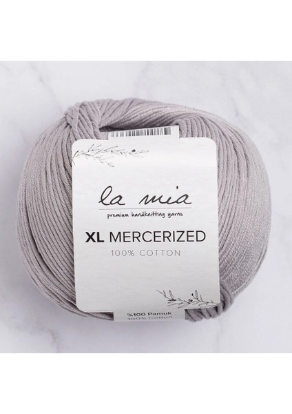 La Mia Xl Mercerized Gri El Örgü Ipi - 232 - 33774