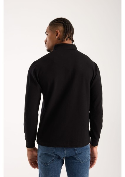 Polo Uzun Kol Siyah Regular Fit modelleri