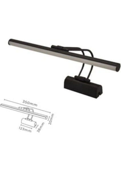 Siyah Kasa Beyaz Işık Banyo Duvar Ayna Tablo Aydınlatması Flüt Aplik Kuğu Aplik