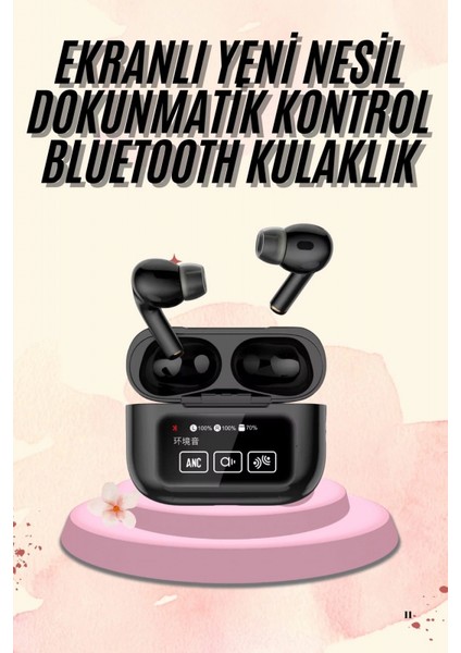 Kulak Içi Bluetooth Kulaklık Ekranlı Müzik Dinleme Çağrı Cevaplama Siyah