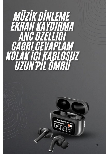 Kulak Içi Bluetooth Kulaklık Ekranlı Müzik Dinleme Çağrı Cevaplama Siyah fiyatları