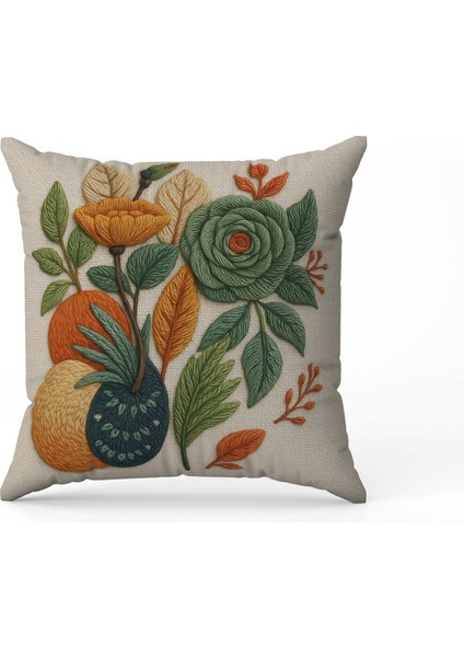 Nakış Desenli, Dijital Baskılı, Çift Taraflı Kırlent Kılıfı. 2'li Set Kırlent Kılıfı modelleri