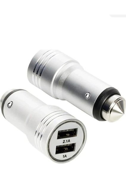 Araç Çakmaklık 2xusb Giriş Fişi Metal WB-105 12V-24V Oto Çakmak,