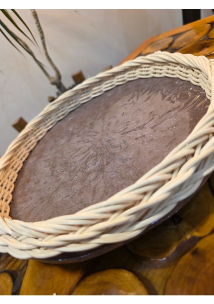 Bambu Ip Örgülü Dekoratif Seramik Tabak