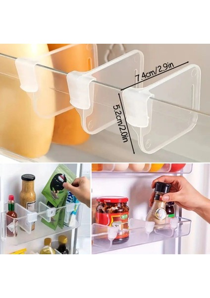10&amp;apos;luşeffaf Buzdolabı Yan Kapı Düzenleyici Buzdolabı Dolap Içi Bölümleyici Aparatlar (5047) indirimleri