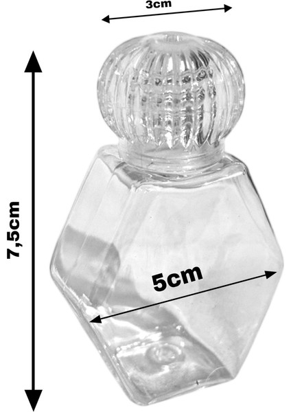 Altıgen 50 cc Plastik Şişe - 50 Adet modelleri