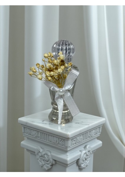 Kolonyalı Süslü Plastik Şişe 50 cc - 25 Adet Beyaz Orkide Kolonyası Düğün Nikah Vb. Hediyelik