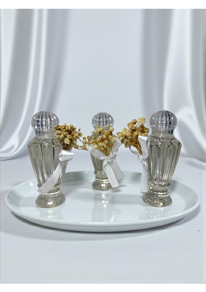 Kolonyalı Süslü Plastik Şişe 50 cc - 25 Adet Beyaz Orkide Kolonyası Düğün Nikah Vb. Hediyelik modelleri