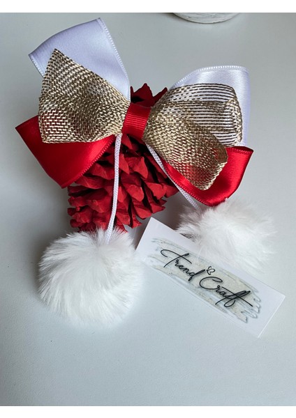 Kırmızı Beyaz ve Gold Renkli Ponponlu Özel Tasarımlı Klipsli Toka modelleri