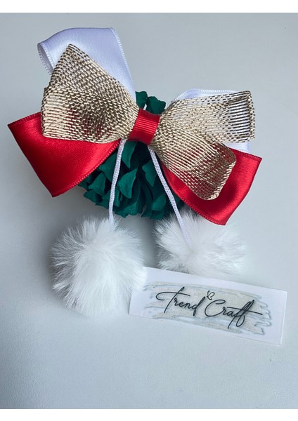 Kırmızı Beyaz ve Gold Renkli Ponponlu Özel Tasarımlı Klipsli Toka indirimleri