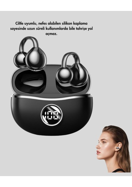 Bluetooth 5.4 Kablosuz Kulaklık – Açık Kulak Güvenli Tasarım ve Hızlı Şarj - I98H75N4-7A1 indirimleri