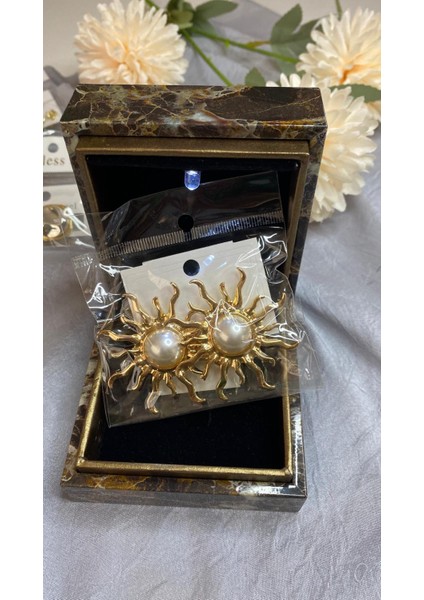 Güneş Küpe Zarif Tasarım Iki Rengiyle