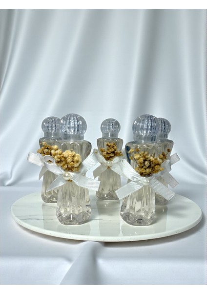 Kolonyalı Süslü Plastik Şişe 50 cc - 25 Adet Beyaz Orkide Kolonyası, Düğün Nikah Hediyelik modelleri