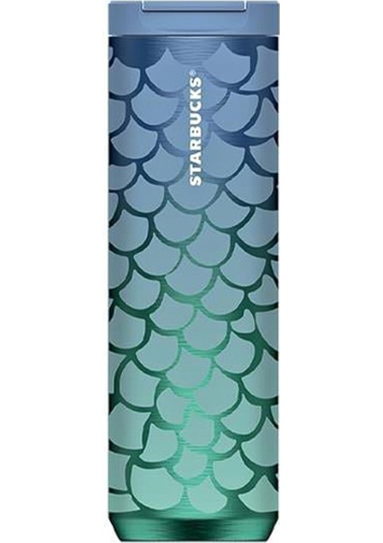 Deniz Kızı Kuyruğu Desenli Paslanmaz Çelik Termos 473ML