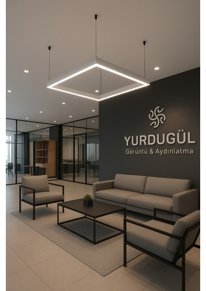 Dekoratif 40X40 Kare Lineer LED Armatür 6500K Beyaz Işık Modern Mekanlar Için