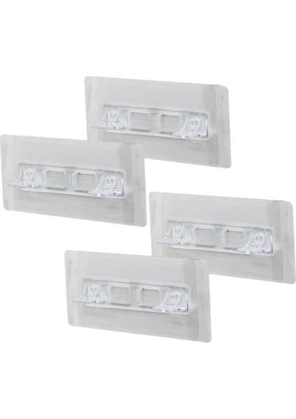 4pcs Raf Ayak Aparatı Şeffaf Pvc Yapışkanlı + Vidalanabilir 2X10CM (5047)