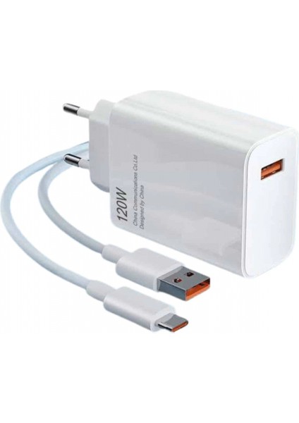 Type C Yüksek Hızlı Şarj Aleti Beyaz 120W Ultra Uzun Ömürlü modelleri