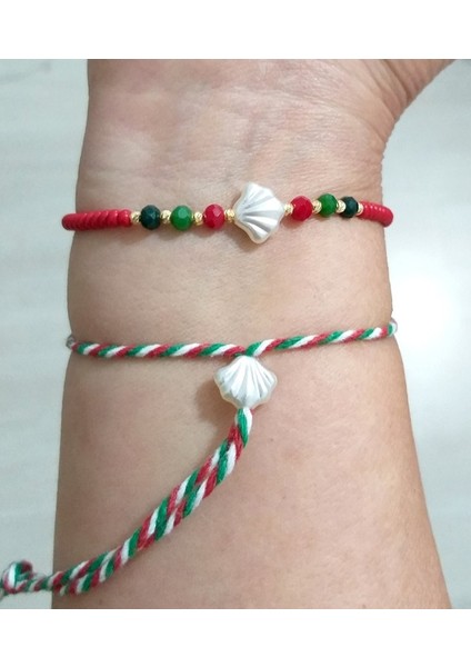 Istiridye Kristal ve Çek Cam Boncuklu Bileklik ve Yılbaşı Marteniçka Bileklik modelleri