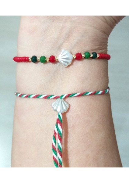 Istiridye Kristal ve Çek Cam Boncuklu Bileklik ve Yılbaşı Marteniçka Bileklik fırsatları