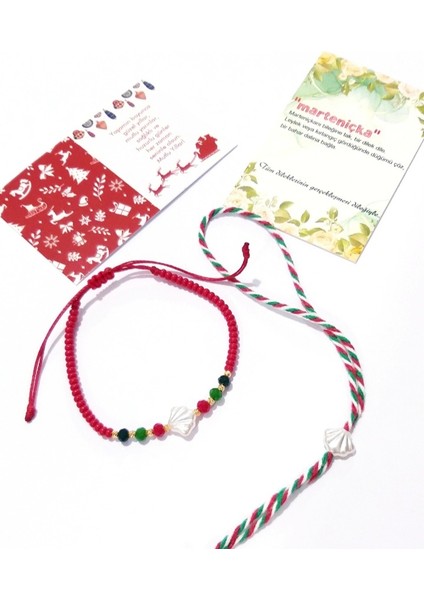 Istiridye Kristal ve Çek Cam Boncuklu Bileklik ve Yılbaşı Marteniçka Bileklik