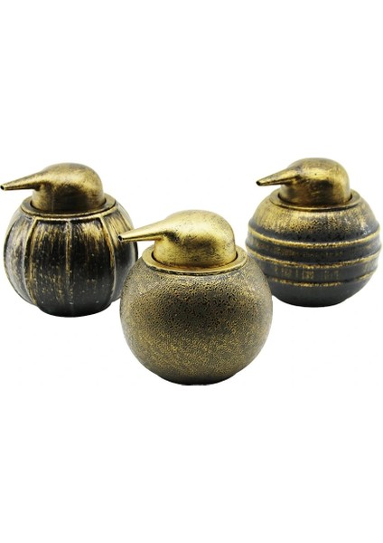 Penguen Görünüm - Eskitme Desen Seramik Tombulsıvı Sabunluk (5047)