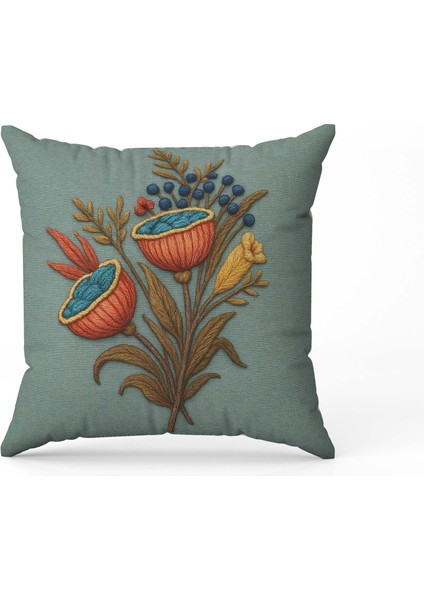 Nakış Desenli, Dijital Baskılı, Çift Taraflı Kırlent Kılıfı. 2'li Set Kırlent Kılıfı modelleri