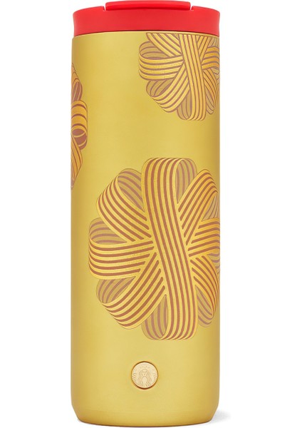 Paslanmaz Çelik Termos Yılbaşı Özel Altın Rengi 473ML