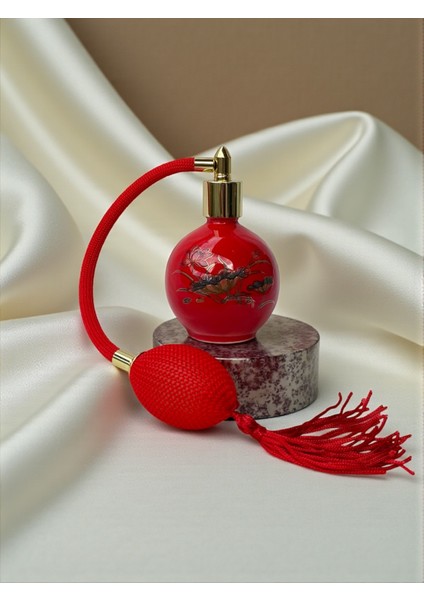 Parfüm Şişesi - Vintage Top Püskürtücülü Porselen Boş Parfüm Şişesi (Doldurulabilir)