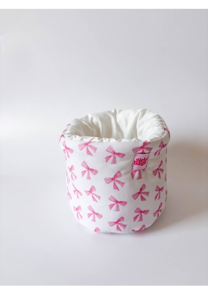 Pembe Kurdele Büyük Organizer Sepet Dolap Içi Düzenleyici Makyaj Çantası Kumaş Organizer Çanta modelleri