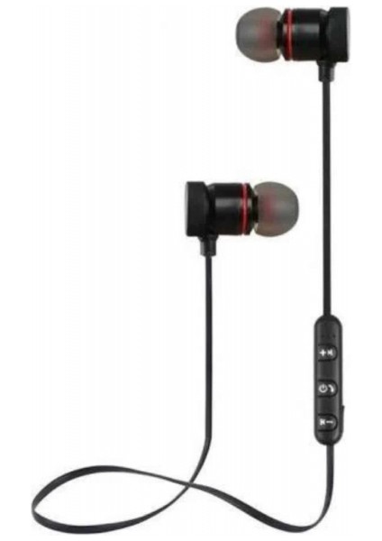 Sports Mıknatıslı Siyah Bluetooth Kulaklık Kablolu Uzun Pil Ömrü indirimleri