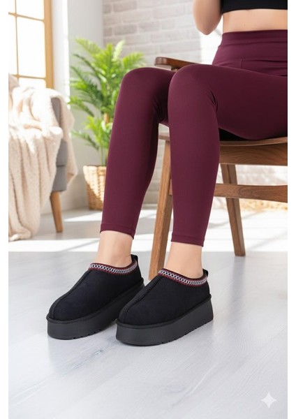 1191 Içi Kürklü Kalın Taban Önü Kapalı Kışlık Kadın Terlik