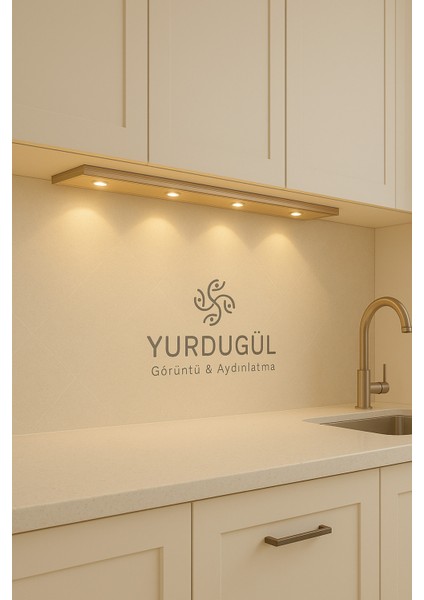 60 cm Şarjlı Hareket Sensörlü Üç Renk Modlu LED Mutfak, Tezgah Arası, Raf, Siyah Kasa