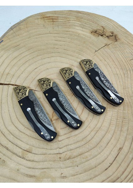 Özel Gravürlü Sırttan Kilitli Paslanmaz Çakı Klipsli Günlük Kullanım Kamp ve Doğa Bıçağı Erkeklere Özel Hediye