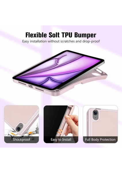 iPad A16 11. Nesil 11 Inç 2025, iPad 10. Nesil 10.9" 2022 Için S Pen Tutucu, Yumuşak Tpu Üç Katlı Stand Koruyucu Tablet Kılıfı, S Pen Şarj Desteği, Otomatik Uyandırma/uyku Modu (Yurt Dışından) fiyatları