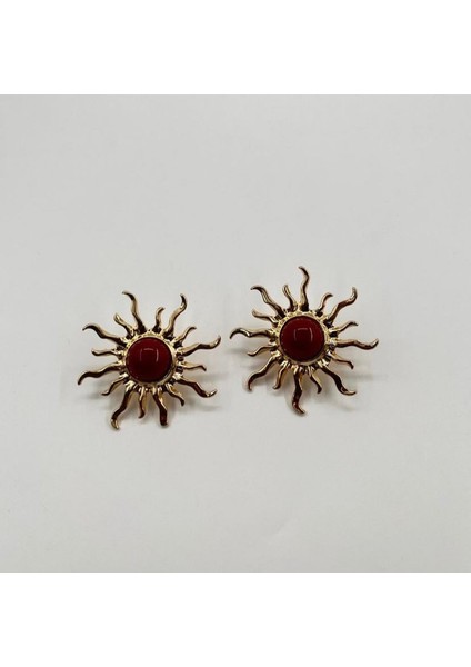 Güneş Küpe Zarif Tasarım Iki Rengiyle