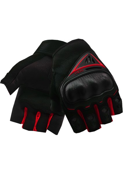 Santa 2 Yazlık Yarım Parmak Motosiklet Eldiveni Siyah-Kırmızı