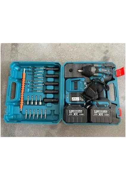 Kımmeer Plus 21V (Veya 27V) 6.0 Ah Çift Akülü Profesyonel Darbeli Somun Sıkma ve Vidalama Makinesi Seti