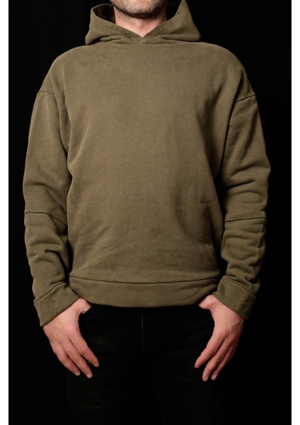 Erkek Kol Dikiş Detaylı Rahat Kesim Kapüşonlu Sweatshirt fırsatları