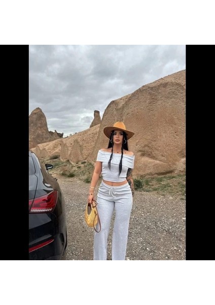 Madonna Yaka Bol Paça Pantolonlu Takım indirimleri