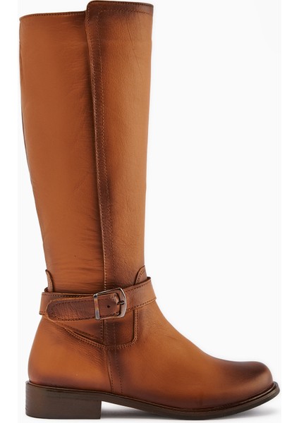 Marla Hakiki Deri Taba Kadın Çizme